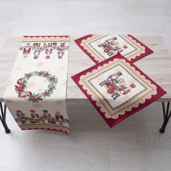 Σετ Χριστουγεννιάτικα Σεμέν + Πετσετάκια (3τμχ) 8945 Red Dimeco