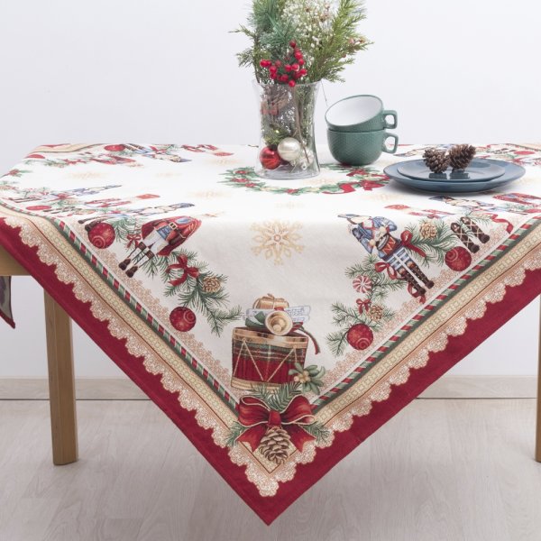 Χριστουγεννιάτικο Τραπεζομάντηλο (140x140) 8945 Red Dimeco