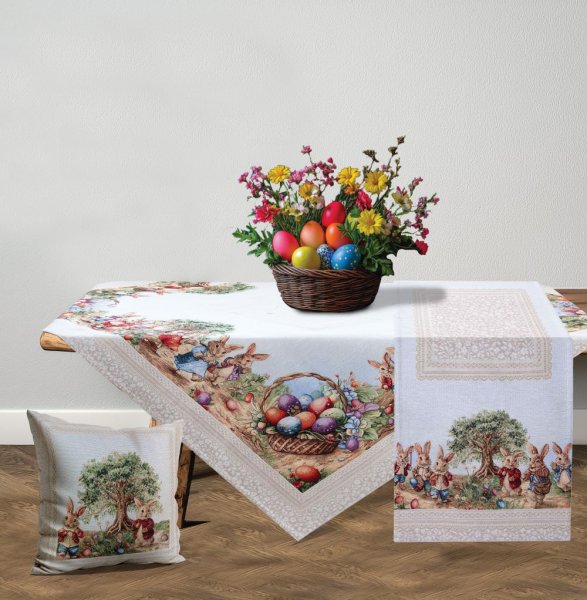 Πασχαλινό Τραπεζομάντηλο (140x140) Easter Land Dimeco