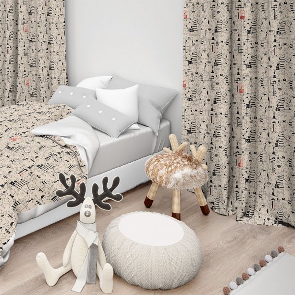 Κουρτίνα (150x275) Με Τρέσα Kau 850 Black Lino Home