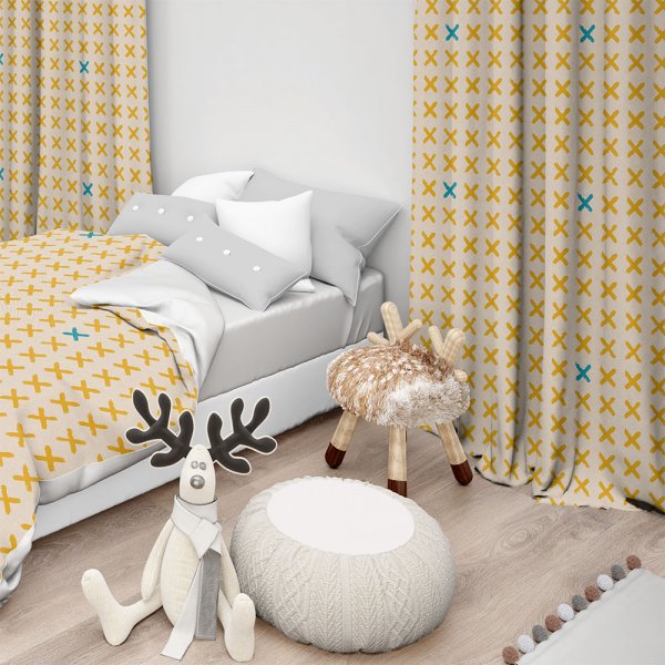 Κουρτίνα (150x275) Με Τρέσα Ekiso 201 Gold Lino Home