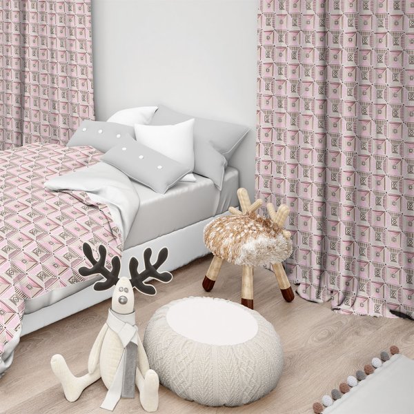 Κουρτίνα (150x275) Με Τρέσα Scoy 301 Pink Lino Home