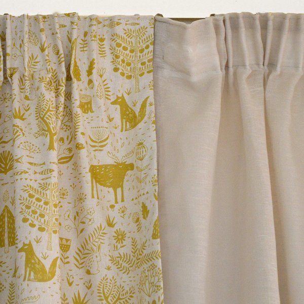 Κουρτίνα (133x270) Με Τρέσα Kettu 201 Mustard Lino Home