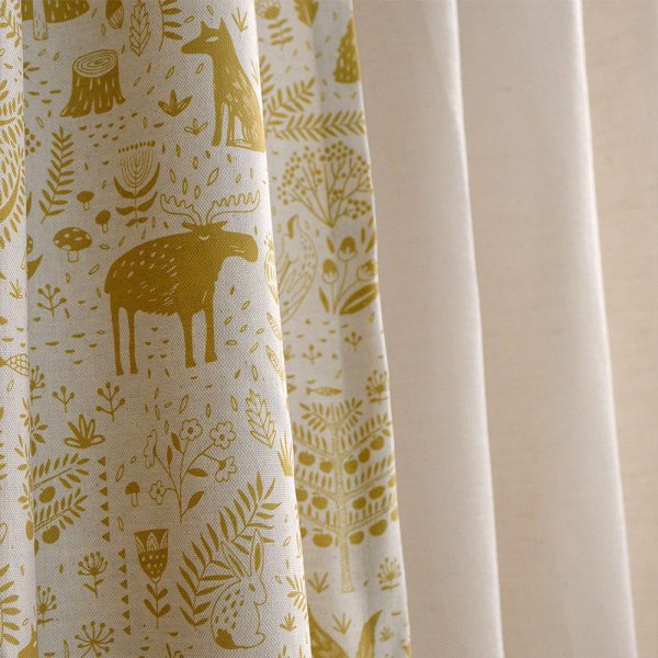 Κουρτίνα (133x270) Με Τρέσα Kettu 201 Mustard Lino Home