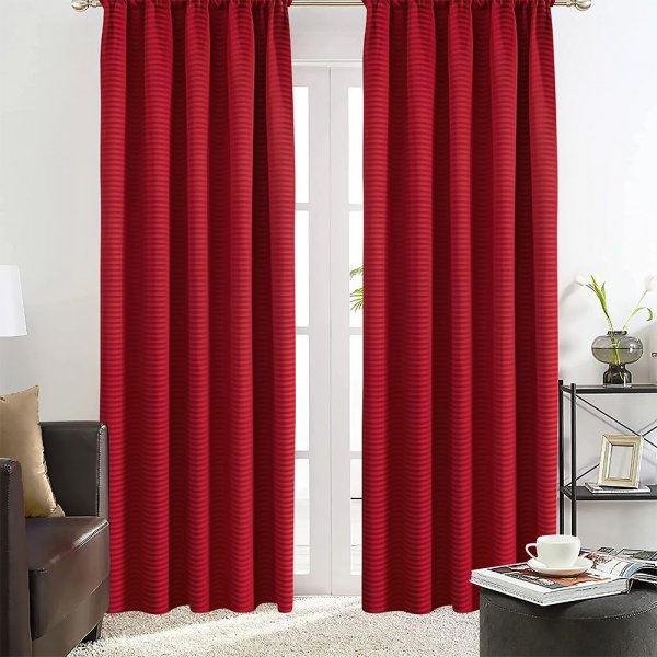 Κουρτίνα (150x240) Με Τρέσα Emb Basko Bordeaux Lino Home