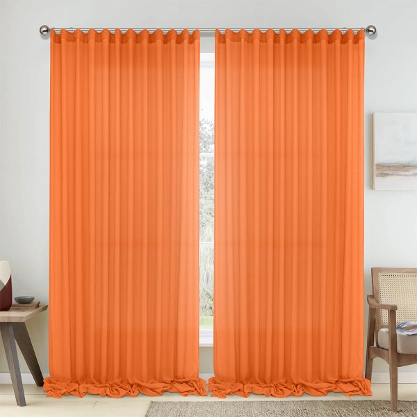 Κουρτίνα (150x295) Με Τρέσα 1010 Orange Lino Home