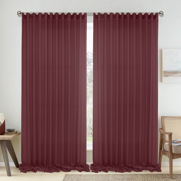 Κουρτίνα (150x295) Με Τρέσα 1010 Bordo Lino Home