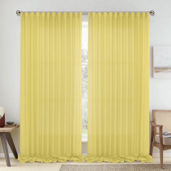 Κουρτίνα (150x295) Με Τρέσα 1010 Lime Lino Home