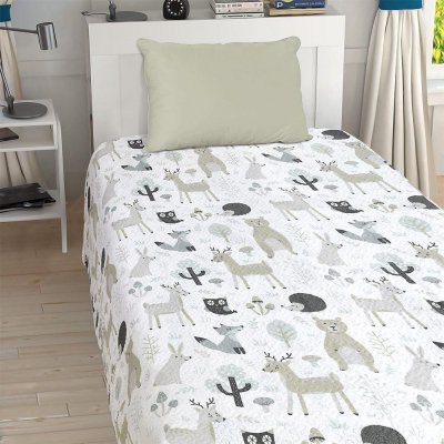 Κουβερλί Μονό Clever Fox Gray Lino Home