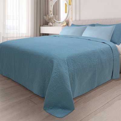 Κουβερλί Υπέρδιπλο Ligero Light Petrol Lino Home