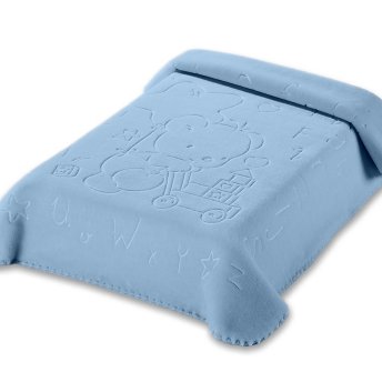 Κουβέρτα Βελουτέ Κούνιας 521 Blue Belpla