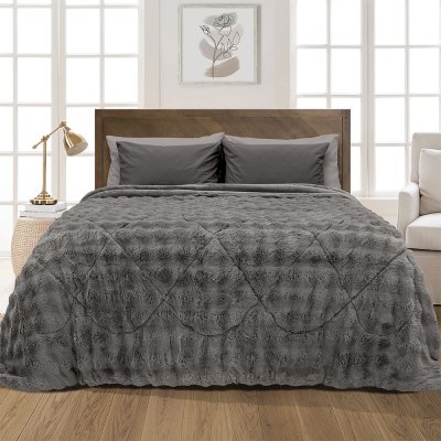 Κουβερτοπάπλωμα Μονό Conilio Dark Gray Lino Home