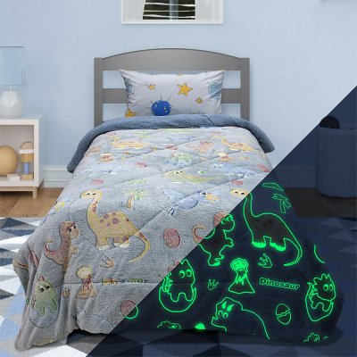 Φωσφοριζέ Κουβερτοπάπλωμα Μονό Volcano Gray-Ciel Lino Home