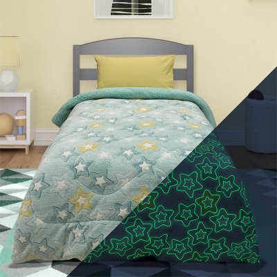 Φωσφοριζέ Κουβερτοπάπλωμα Μονό Ster Mint Lino Home