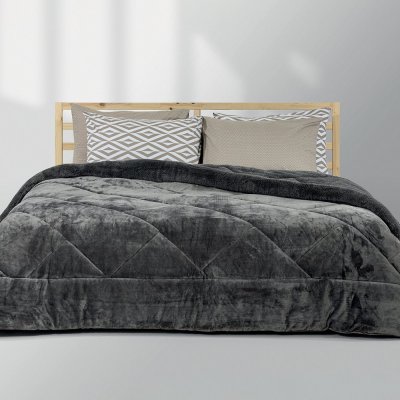 Κουβερτοπάπλωμα Μονό Erba Γκρι Lino Home