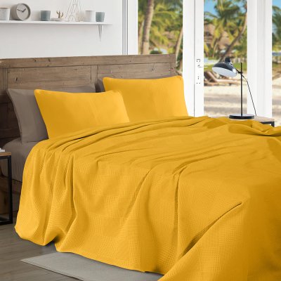Κουβέρτα Πικέ Υπέρδιπλη Renk Yellow Lino Home