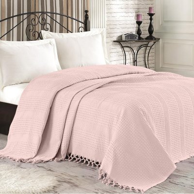 Κουβέρτα Πικέ Υπέρδιπλη Με Κρόσια Safari Pink Lino Home