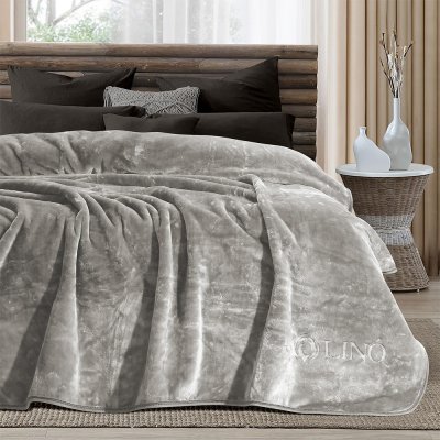 Κουβέρτα Βελουτέ Υπέρδιπλη Vellut Gray Lino Home