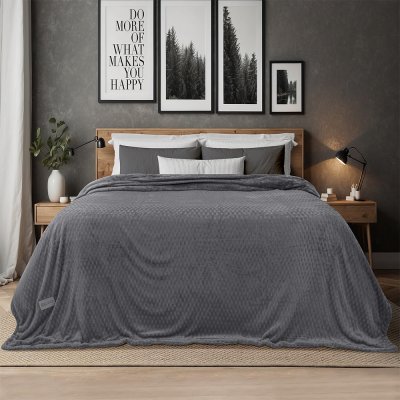 Κουβέρτα Fleece Μονή Sherpa Lofti Γκρι Lino Home