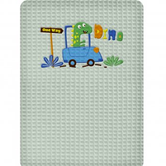 Κουβέρτα Πικέ Λίκνου Dino Green Adam Home