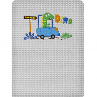 Κουβέρτα Πικέ Λίκνου Dino Gray Adam Home