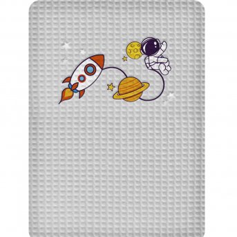 Κουβέρτα Πικέ Λίκνου Space Gray Adam Home