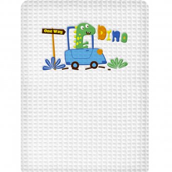 Κουβέρτα Πικέ Κούνιας Dino White Adam Home