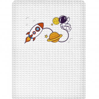 Κουβέρτα Πικέ Κούνιας Space White Adam Home