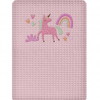 Κουβέρτα Πικέ Κούνιας Unicorn Pink Adam Home