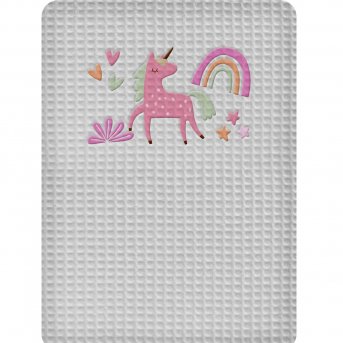 Κουβέρτα Πικέ Κούνιας Unicorn Gray Adam Home