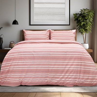 Σετ Σεντόνια Μονά Carril Ροζ Lino Home