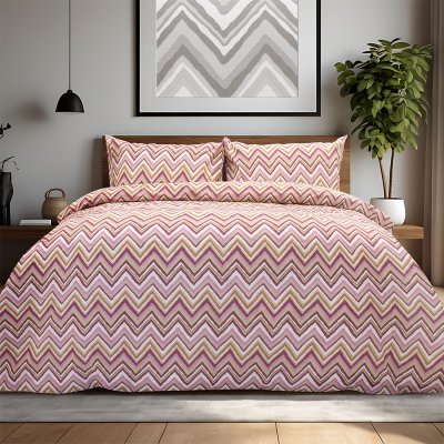 Σετ Σεντόνια Μονά Flots Ροζ Lino Home