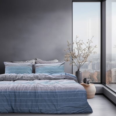 Σετ Σεντόνια Υπέρδιπλα Serica Πετρόλ Lino Home