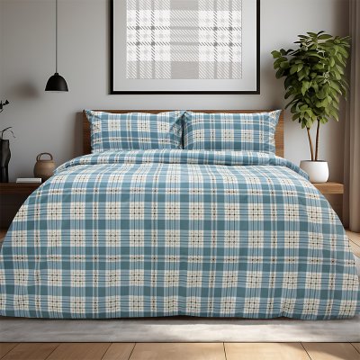 Σετ Παπλωματοθήκη Μονή Panier Μπλε Lino Home