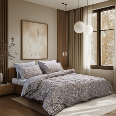 Σετ Παπλωματοθήκη Μονή Naptik Taupe Lino Home