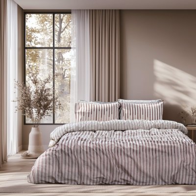Σετ Παπλωματοθήκη Υπέρδιπλη Elan Μπεζ Lino Home