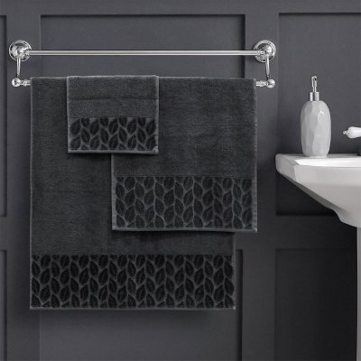 Σετ Πετσέτες Μπάνιου (3τμχ) Cappa Anthracite Lino Home