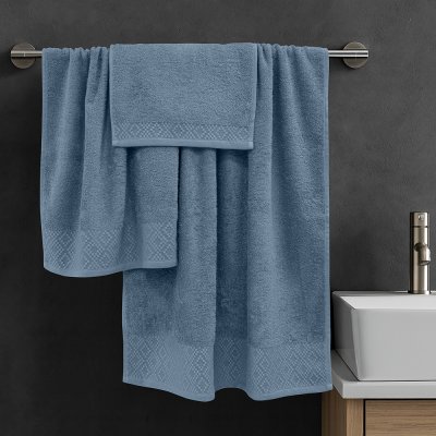 Σετ Πετσέτες Μπάνιου (3τμχ) Serapha Πετρόλ Lino Home