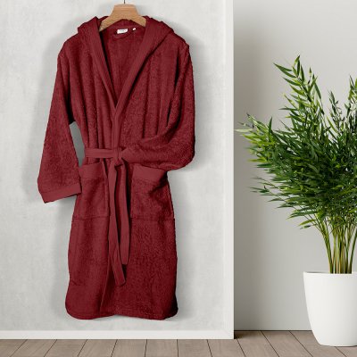 Μπουρνούζι Με Κουκούλα Erma Bordo Lino Home