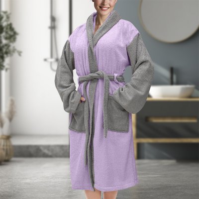 Μπουρνούζι Με Κουκούλα Revel Μωβ Lino Home