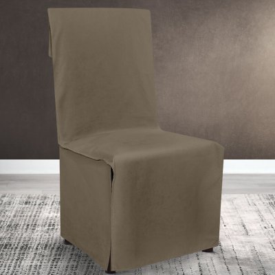 Κάλυμμα Καρέκλας Μονόχρωμο Renas 200 Coffee Lino Home