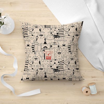 Διακοσμητική Μαξιλαροθήκη Kau 850 Black Lino Home