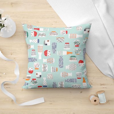 Διακοσμητική Μαξιλαροθήκη Bin Hoa 401 Blue Lino Home