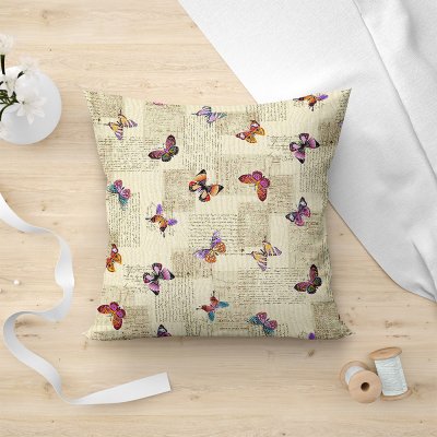Διακοσμητική Μαξιλαροθήκη Papillon 101 Beige Lino Home