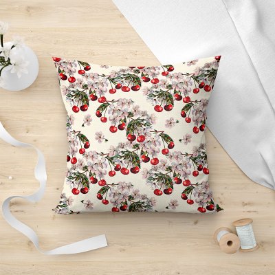 Διακοσμητική Μαξιλαροθήκη Cherries 101 Beige Lino Home