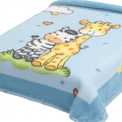 Κουβέρτα Βελουτέ Κούνιας 637 Blue Belpla