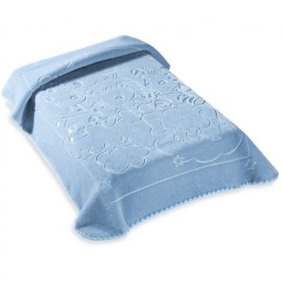 Κουβέρτα Βελουτέ Λίκνου 520 Blue Belpla
