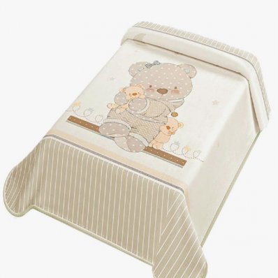 Κουβέρτα Βελουτέ Λίκνου 665 Beige Belpla