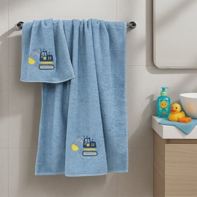 Σετ Πετσέτες Βρεφικές (2τμχ) Trattore Blue Lino Home