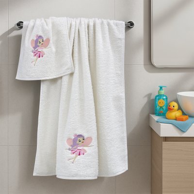 Σετ Πετσέτες Βρεφικές (2τμχ) Hada White Lino Home